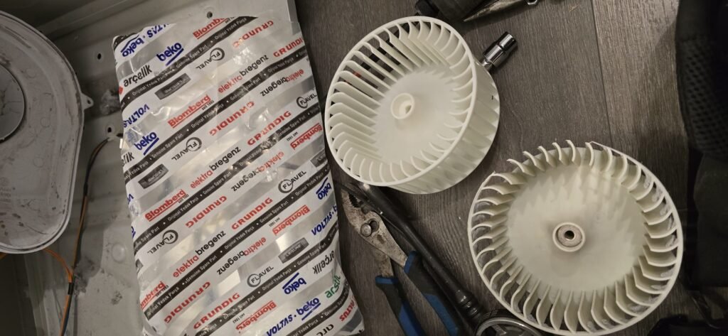 New and old motor wheel